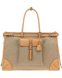 Prada - Cappuccino Canvas Bonnie Shopping Bag - Lyst