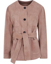 Max Mara - "Mst Boemia" Suede Jacket - Lyst