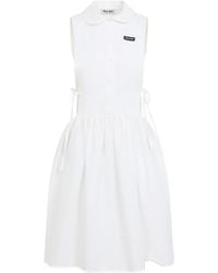 Miu Miu - Popeline Mini Dress - Lyst