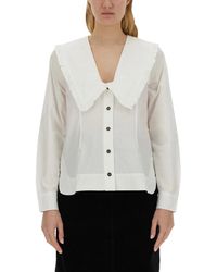 Ganni - Peter Pan Collar Shirt - Lyst