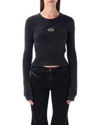 DIESEL - Anchor-A Ribbed Long-Sleeve Top - Lyst