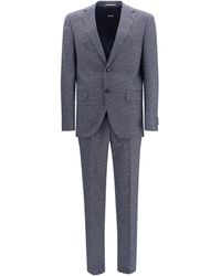 BOSS - Striped Viscose And Cotton Blend Suit Suits - Lyst