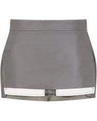 Rick Owens - Fog Cutoff Lamb Leather Mini Skirt - Lyst