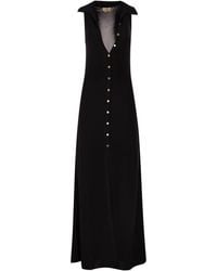 Elisabetta Franchi - Viscose Knit Dress With Jewel Detail - Lyst
