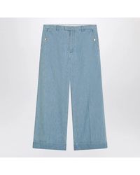 Valentino - Wide Jeans With Cuff - Lyst