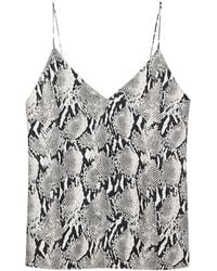 Anine Bing - Ellen Python Print Lace Top - Lyst