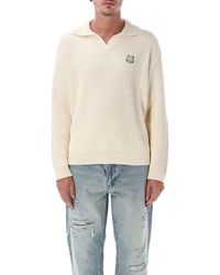 Maison Kitsuné - Maison Kitsuné Maison Kitsuné Fox Head Ribbed Polo Jumper - Lyst