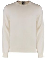 BOSS - Virgin Wool Crew-Neck Sweater - Lyst