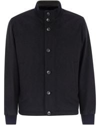 Herno - Silk And Cashmere Bomber Jacket - Lyst
