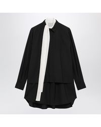 Sacai - Woolblend Mini Shirt Dress - Lyst