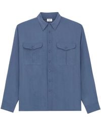 Saint Laurent - Viscose And Silk Shirt With Padded Shoulders - Lyst