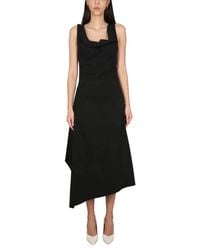 Bottega Veneta - Asymmetrical Midi Dress - Lyst