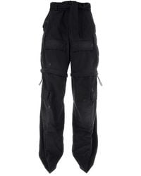 Balenciaga - Black Cotton Knife Cargo Pantaboots - Lyst