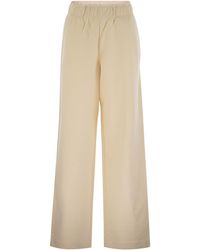 Moncler - Wide-Leg Cotton Sport Pants - Lyst