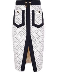 Elisabetta Franchi - Geometric Patterned Midi Skirt - Lyst