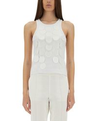 MSGM - Ribbed Cotton Top - Lyst