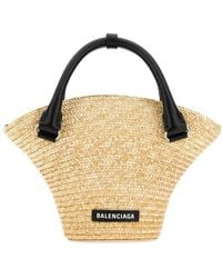 Balenciaga - Straw Mini Beach Handbag - Lyst