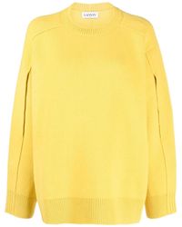 Lanvin - Round Neck Cocoon Cape Jumper - Lyst