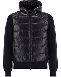 Moncler - Wool-Lined Hooded Zip-Up Sweatshirt - Lyst