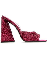 The Attico - Fuchsia Glitters Devon Mules - Lyst