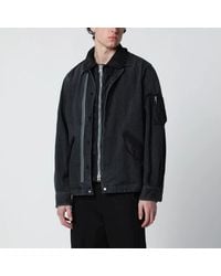 Sacai - Denim Jacket With Nylon Inserts - Lyst