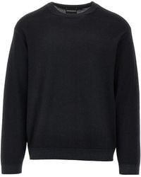 Emporio Armani - Garment Dyed Wool Crewneck Sweater - Lyst