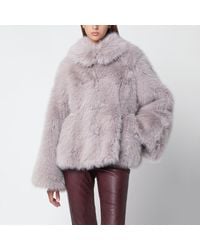 ROTATE BIRGER CHRISTENSEN - Short Flared Faux Fur Jacket - Lyst