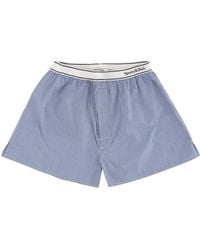 Sporty & Rich - Sporty Striped Logo Mini Shorts - Lyst
