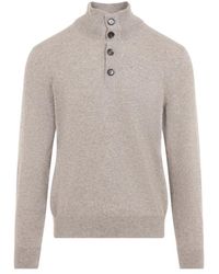 Brioni - Half-Button Up Sweater - Lyst
