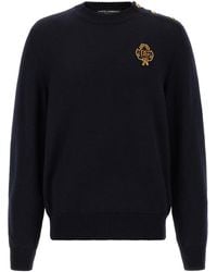 Dolce & Gabbana - Dolce & Gabbana Embroidered Coat Of Arms Sweater - Lyst
