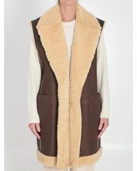 Bottega Veneta - Shearling Long Vest - Lyst