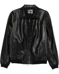 Emporio Armani - Leather Blouson Jacket - Lyst