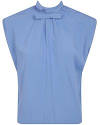 DR. HOPE - Silk Blend Bow Blouse - Lyst