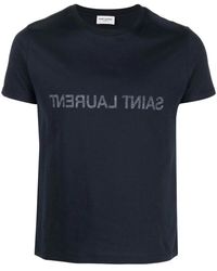 Saint Laurent - Inverted Logo T-Shirt - Lyst
