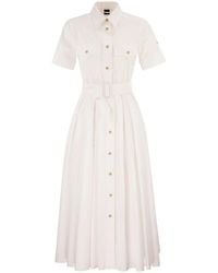 Fay - Stretch Cotton Poplin Shirt Dress - Lyst