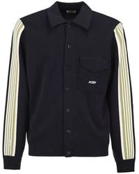Autry - Knitted Jacket With Buttons And Side Stripes - Lyst