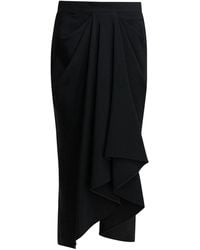 Givenchy - Draped Crepe Cady Midi Skirt - Lyst