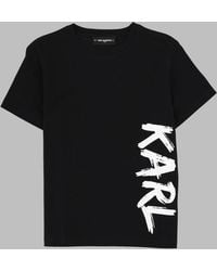 KARL LAGERFELD - T-Shirts Con Stampa Logo - Lyst