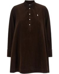 Polo Ralph Lauren - Corduroy Dress With Embroidery - Lyst