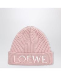 Loewe - Wool Beanie With Embroidered Logo - Lyst