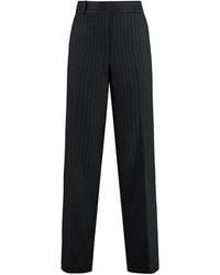 MICHAEL Michael Kors - Pinstriped Wool Trousers Straight - Lyst