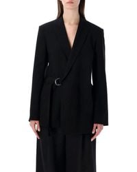 Loewe - Draped Wool Wrap Jacket - Lyst