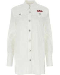 Alessandra Rich - Poplin Shirt Dress - Lyst