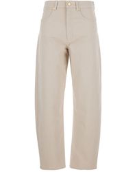 Max Mara - Bull Stretch Trousers Jeans Beige - Lyst