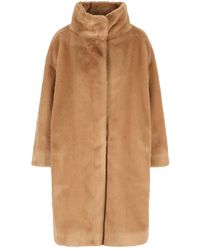 Herno - High-Neck Faux-Fur Coat - Lyst