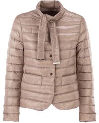 Herno - Ultra-Light Down Jacket With Bow Neckline - Lyst