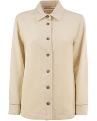 Peserico - Virgin Wool Overshirt With Cashmere And Metallic Yarn - Lyst