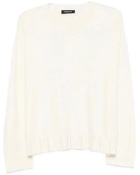 Fabiana Filippi - Platinum Crew Neck Sweater With Embrodery - Lyst