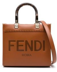 Fendi - Sunshine Small Leather Tote Bag - Lyst