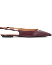 Tod's - Pointy-Toe Slingback Ballet Flats Calf Ballerina Shoes - Lyst